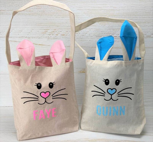 PaasTasje met Bunny oortjes & gezichtje  met  naam