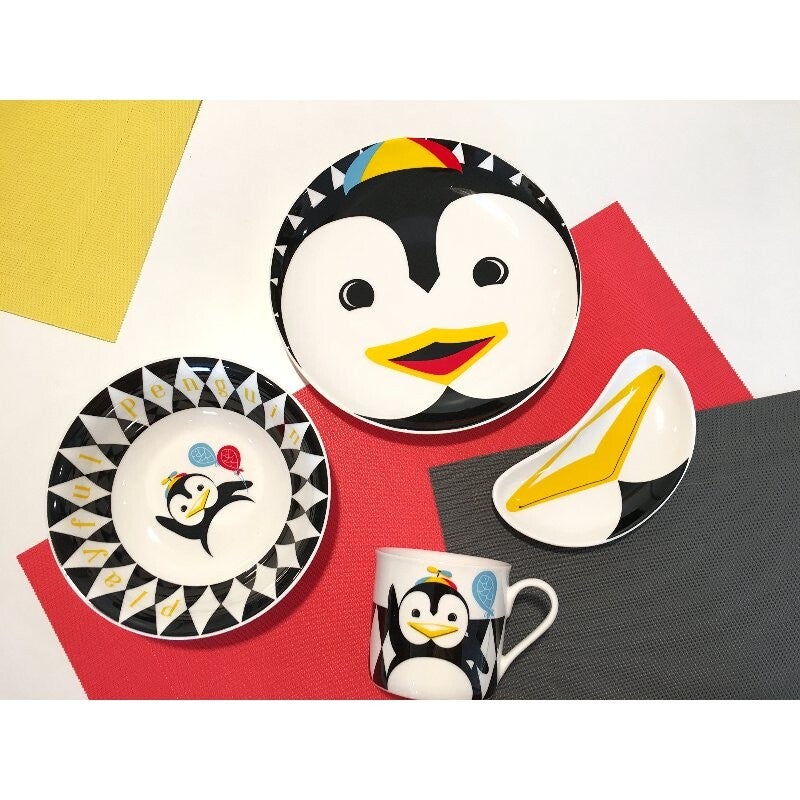 Kinderserviesje porselein Pinguin