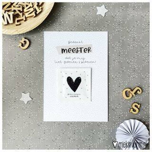 Kaart + bloemzaadjes Meester bedankt