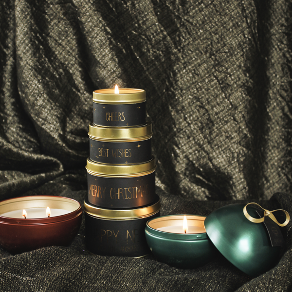 Kerstbal met kaars Goud