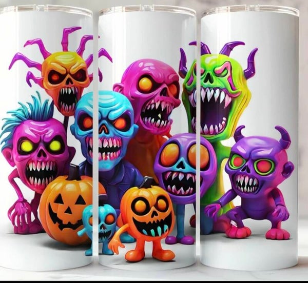 Thermosfles met rvs rietje Monsters Halloween