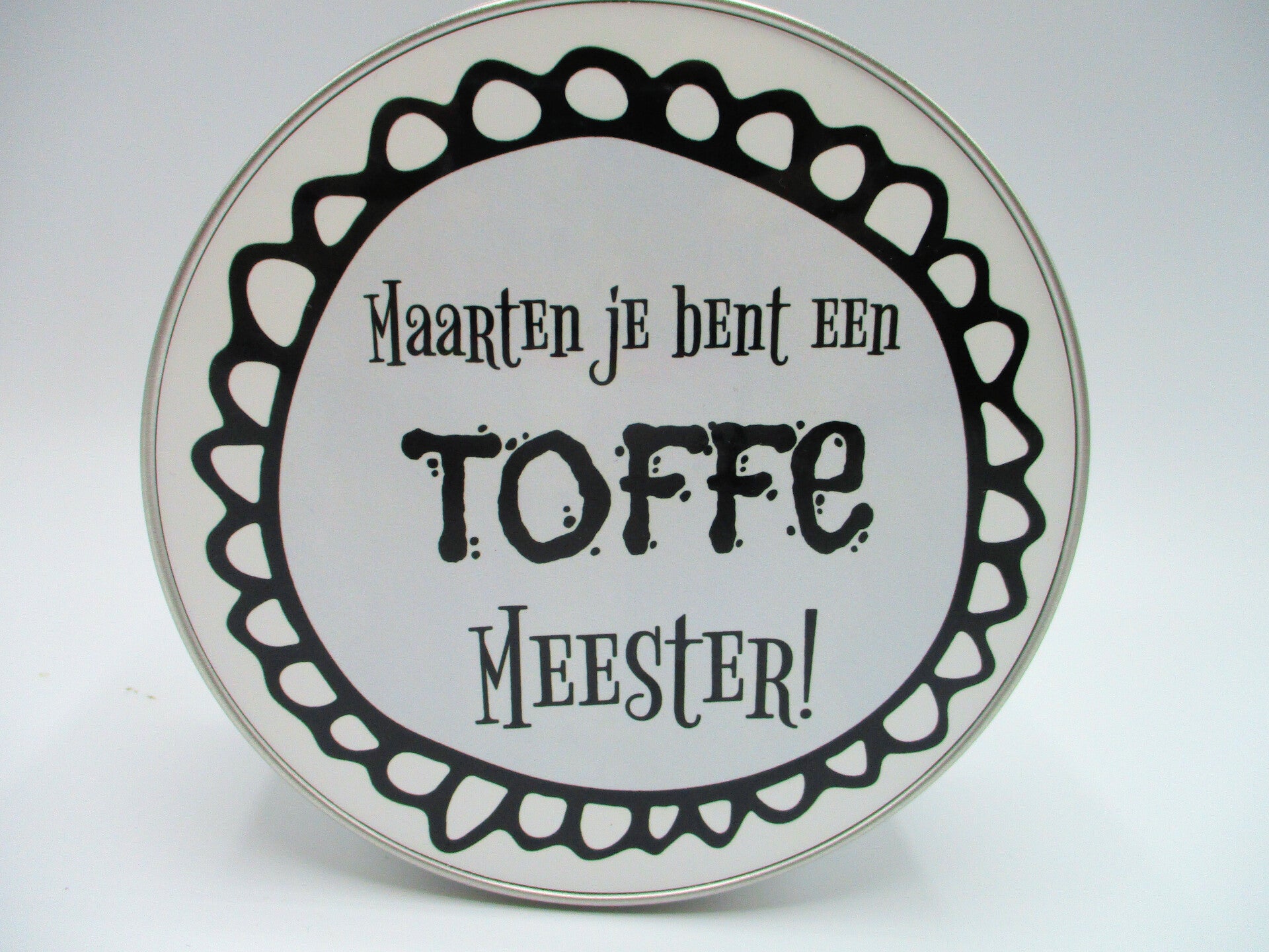 Trommel rond, design zwart wit