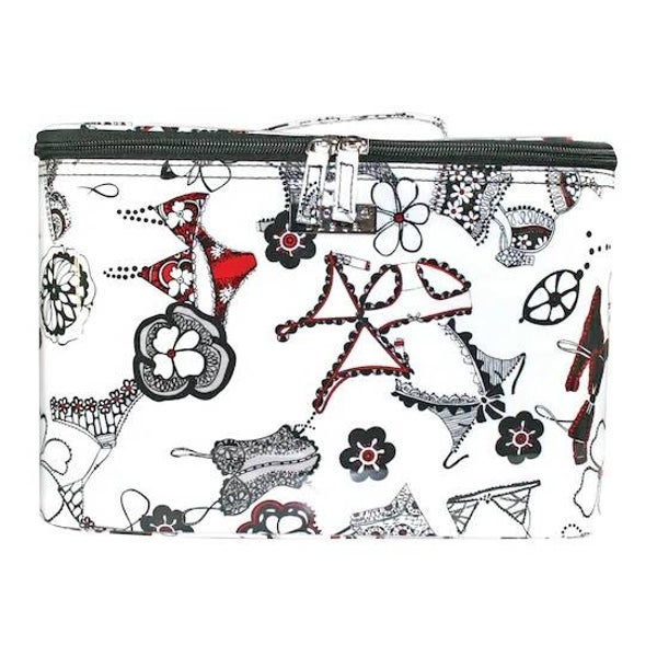 Portemonnee zwart wit rood accent