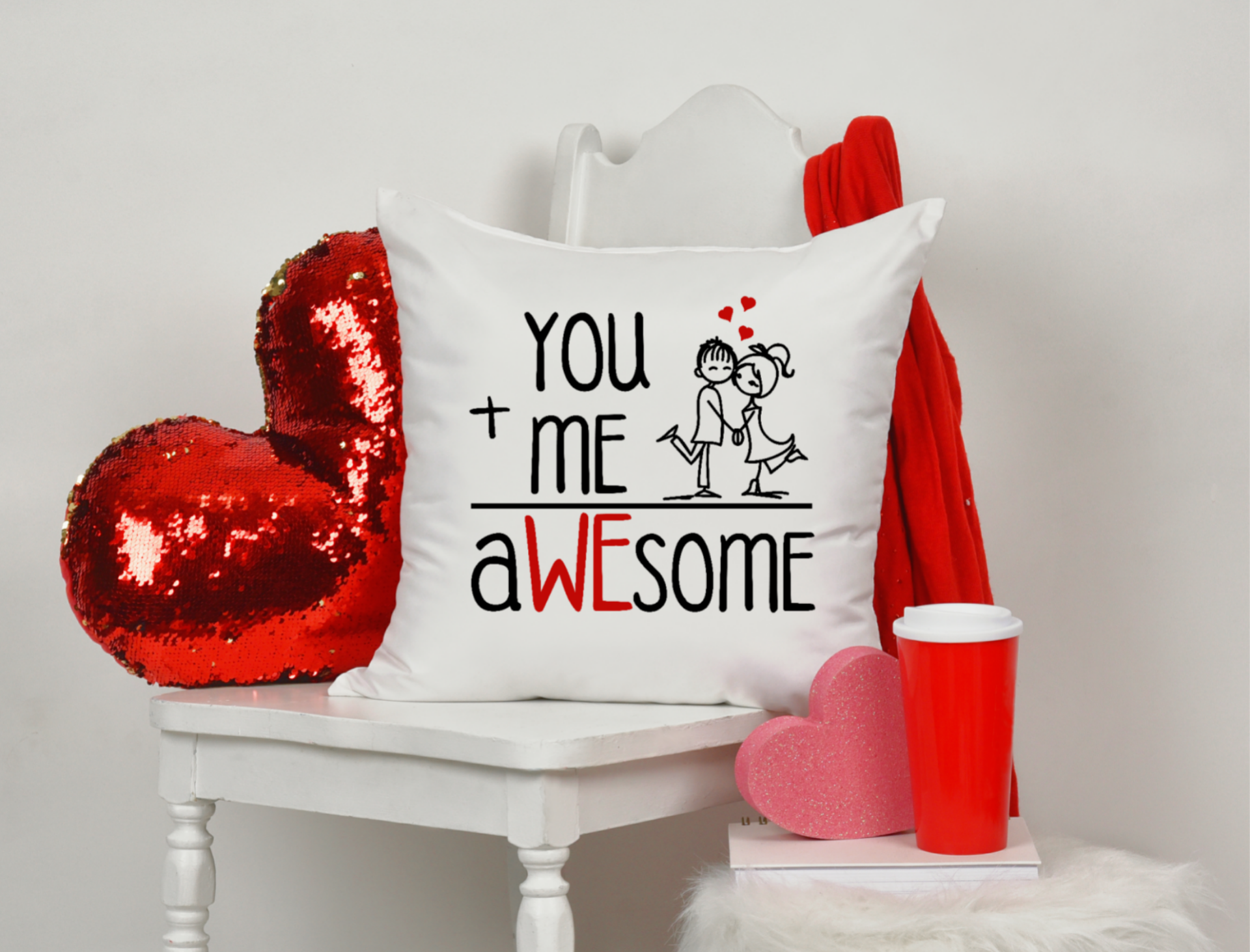 Valentijn Kussenhoes You + Me aWEsome