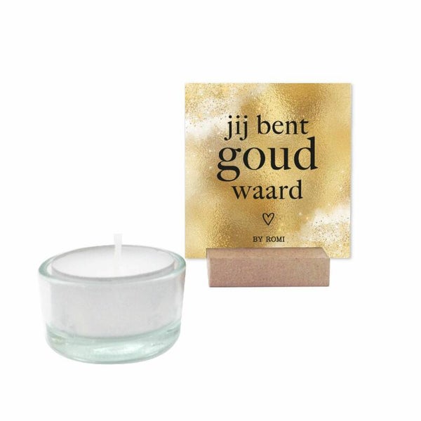 Wensdoosje + kaarsje Jij bent goud waard