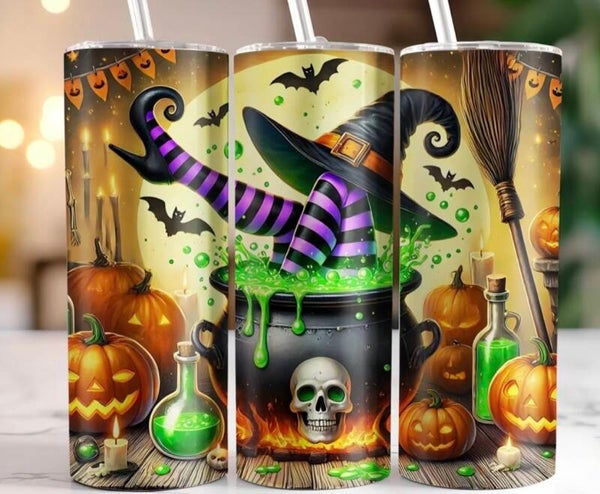 Thermosfles met rvs rietje Wiches Halloween