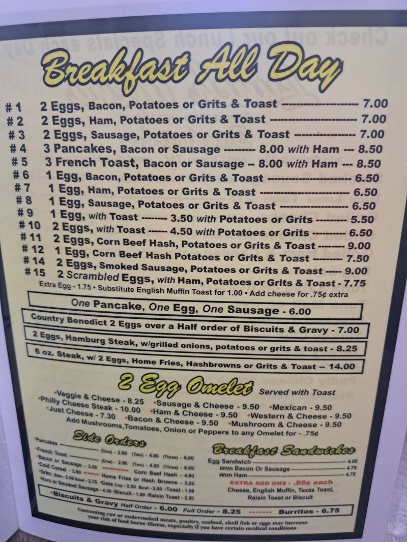Sugar Shack Restaurant Menu Sugar Shack Restaurant