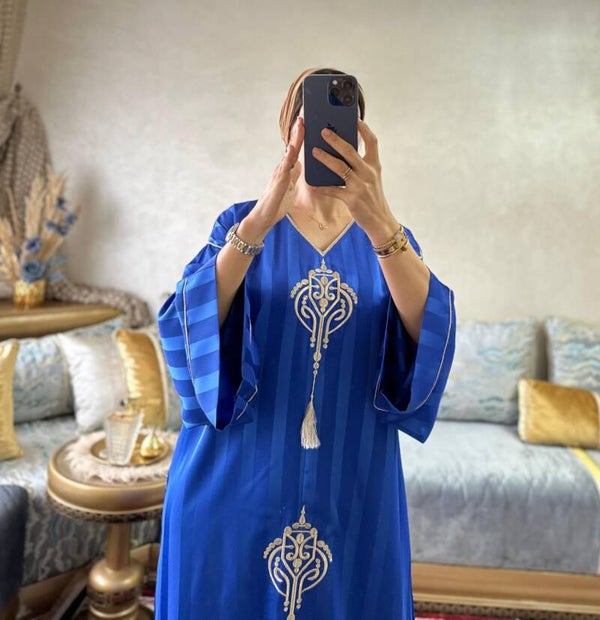 Gandoura jawhara bleu roi