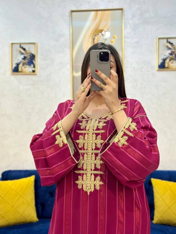 Gandoura caftan jawhara fushia