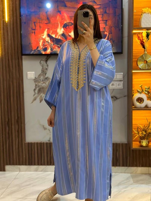 Gandoura jawhara bleu ciel