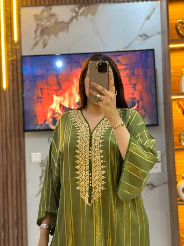 Gandoura jawhara vert bouteille