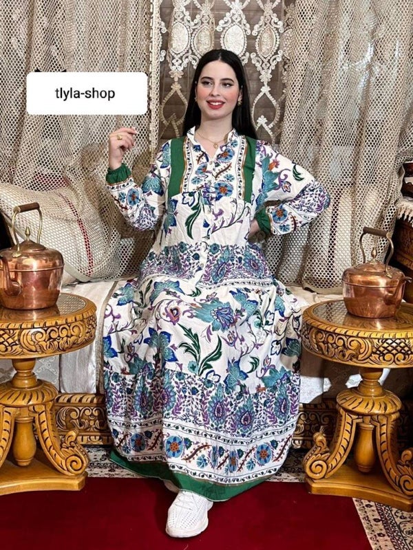 Robe fleurie vert