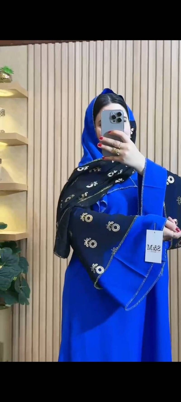 Abaya  jasmine bleu