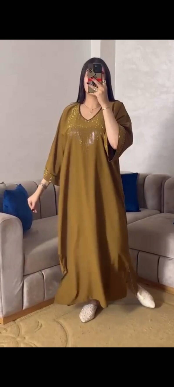 Gandoura strass camel / motarde