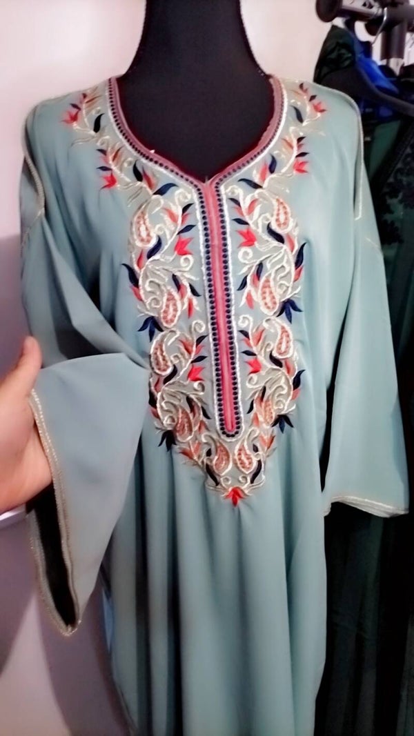 Gandoura Mona vert eau