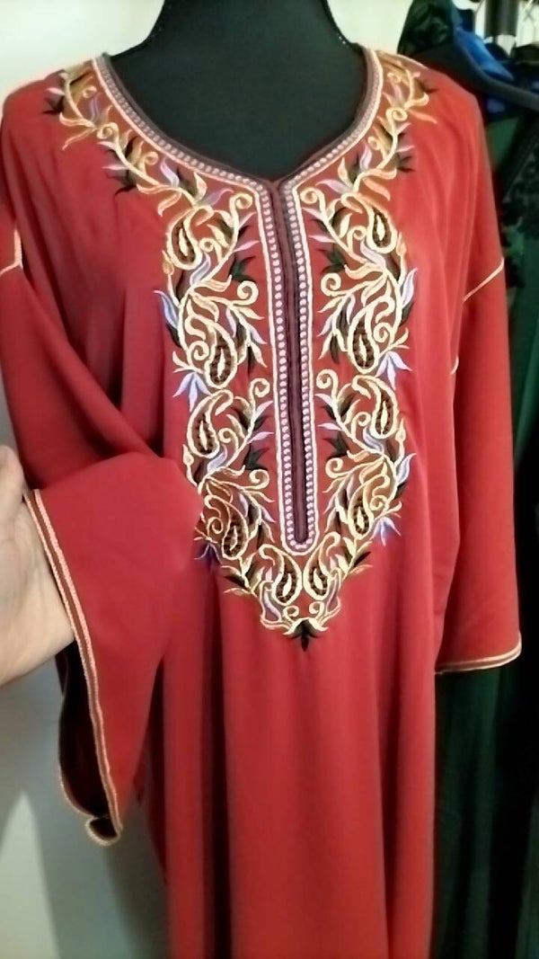 Gandoura Mona rouge brique