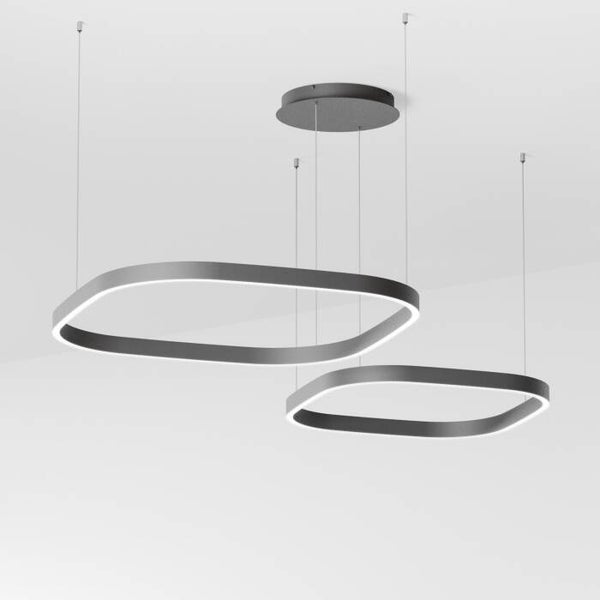 LED Hanglamp – Satijnzwart Aluminium – Opaalwit Diffuser – Dubbele Module – Dimbaar