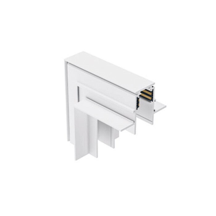 90 °Gesloten mechanische hoek - Modulaire Inbouwrailsysteem - Mat Wit