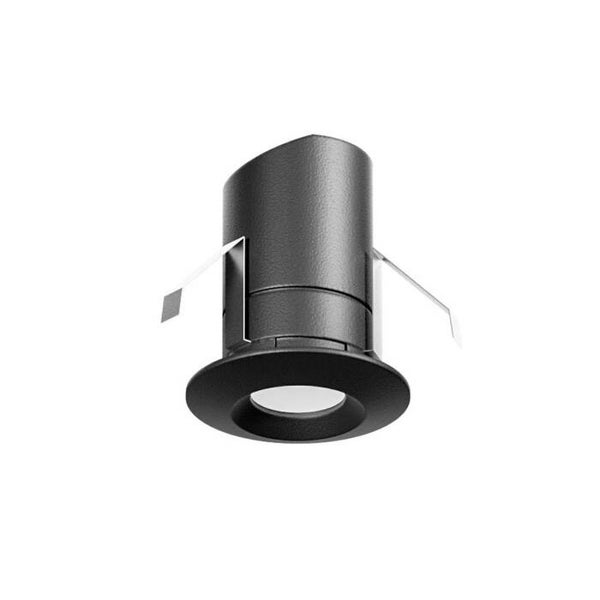 IIP44 Inbouwspot LED 2,1W – Satijnzwart Aluminium – 3000K – Badkamer Geschikt