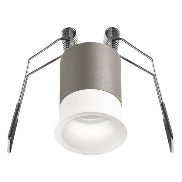 Inbouwspot LED 3W – Satijnwit Aluminium – Anti-Verblindingsdiffuser – 3000K – IP20