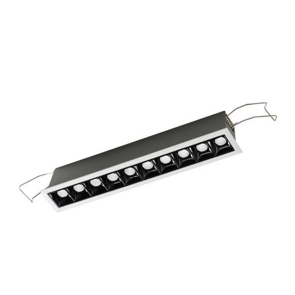 10-Voudige Inbouwspot LED 10x2W – Satijnwit met Zwarte Antireflectiekap – 3000K