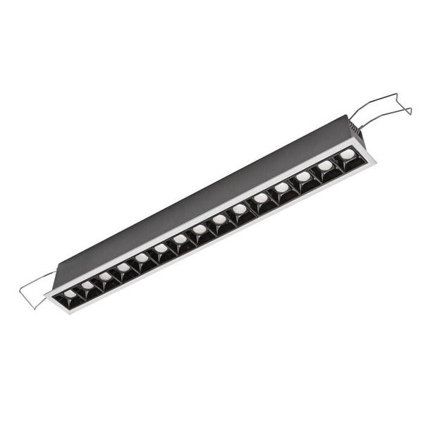 15-Voudige Inbouwspot LED 15x2W – Satijnwit met Zwarte Anti-Verblindingsoptiek – 3000K