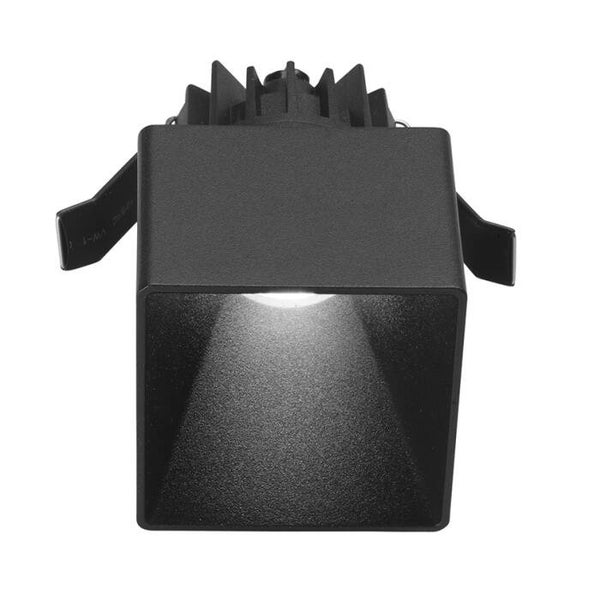 Vierkante Inbouwspot LED 9W – Satijnzwart – 3000K – IP54 – CRI>90 – 27°