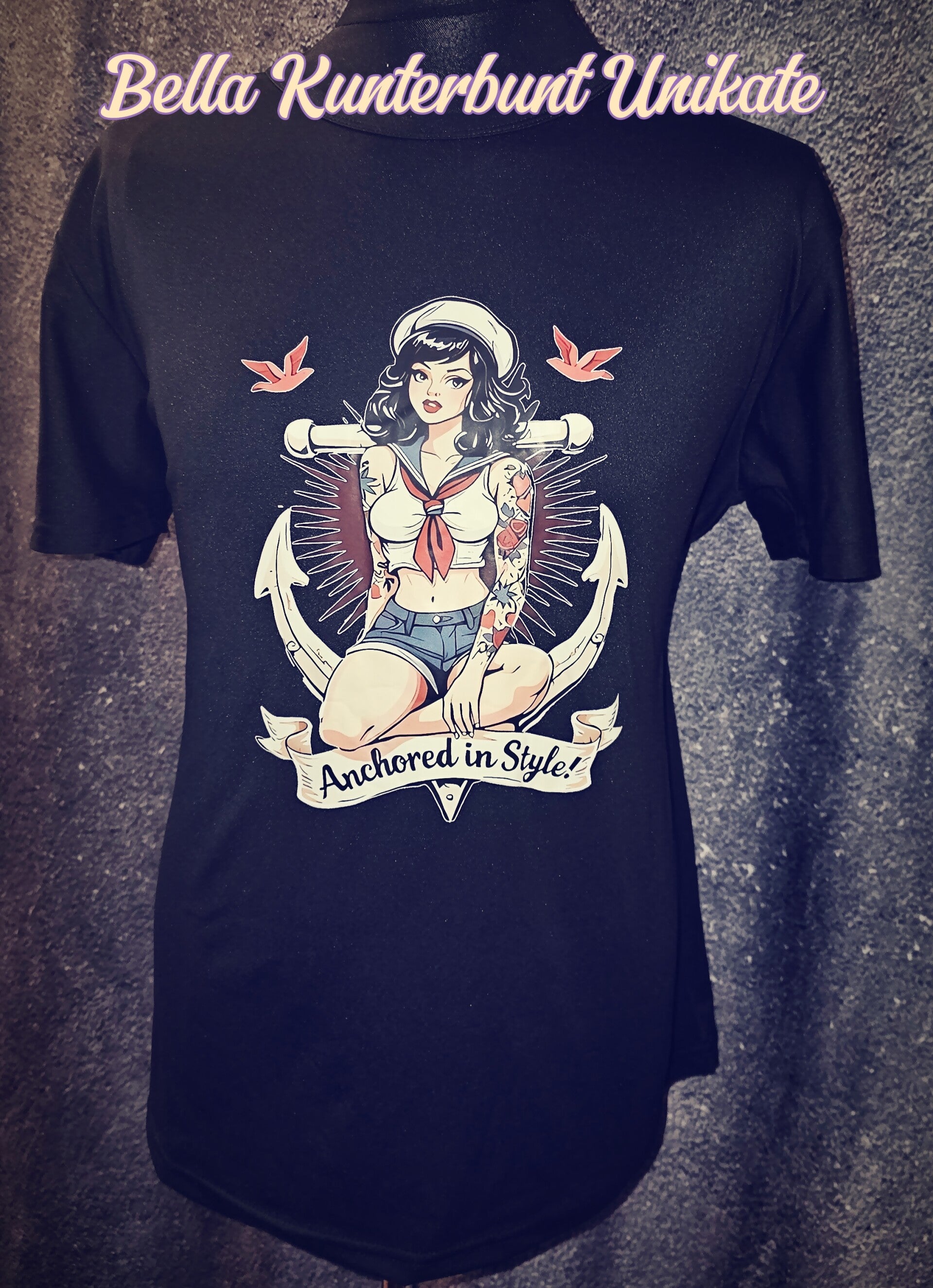 Retro Sailor Girl Rockerbilly Stil XL Schwarz