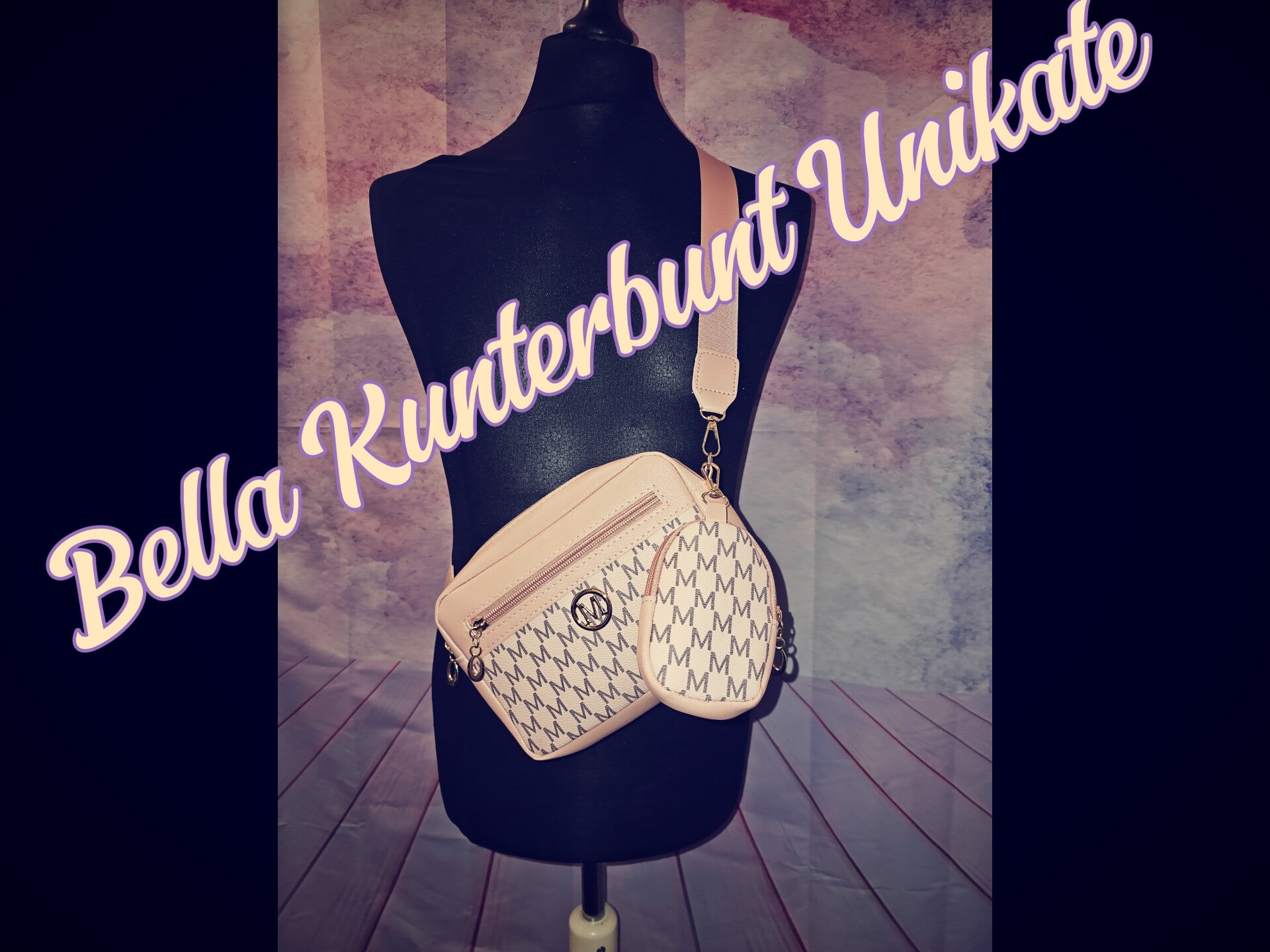 Umhängetasche mit Münzbeutel Rosa Farbend