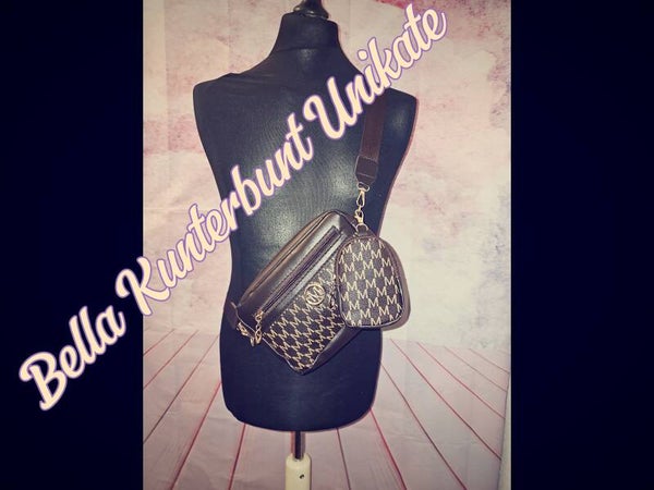 Umhängetasche mit Münzbeutel Braun Farbend