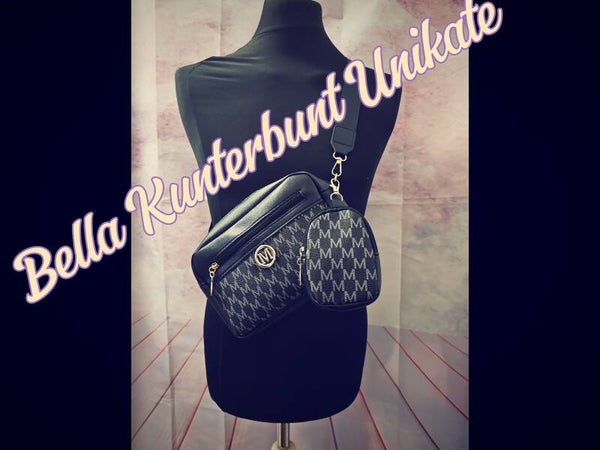 Umhängetasche mit Münzbeutel Schwarz Farbend