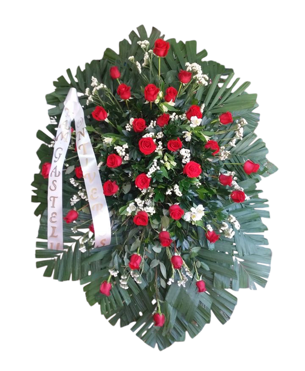 Corona de 36 rosas rojas