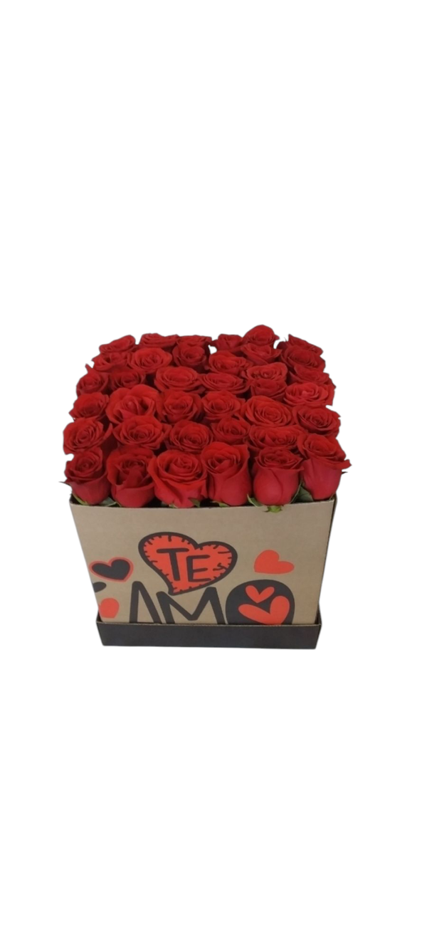 Caja con 36 Rosas Rojas