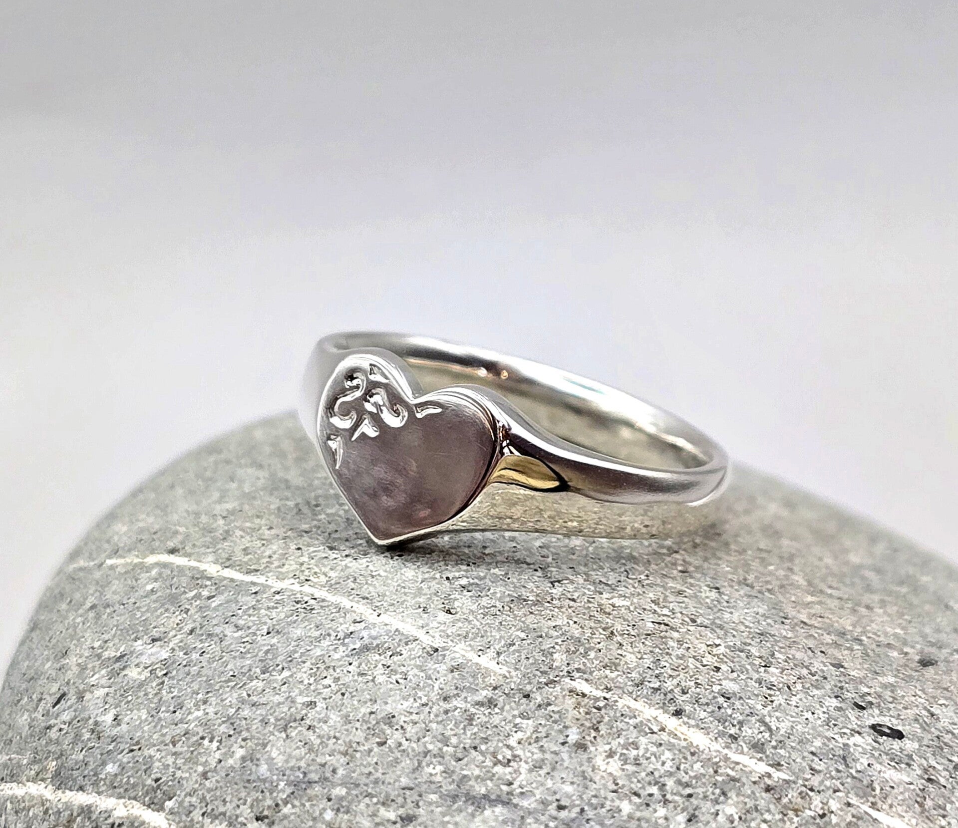 Sterling Silver Heart Signet Ring – Timeless Classic