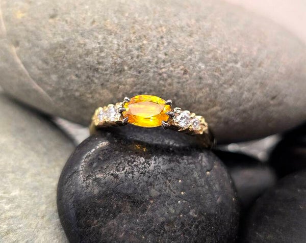 Yellow Sapphire & Diamond Ring -SOLD