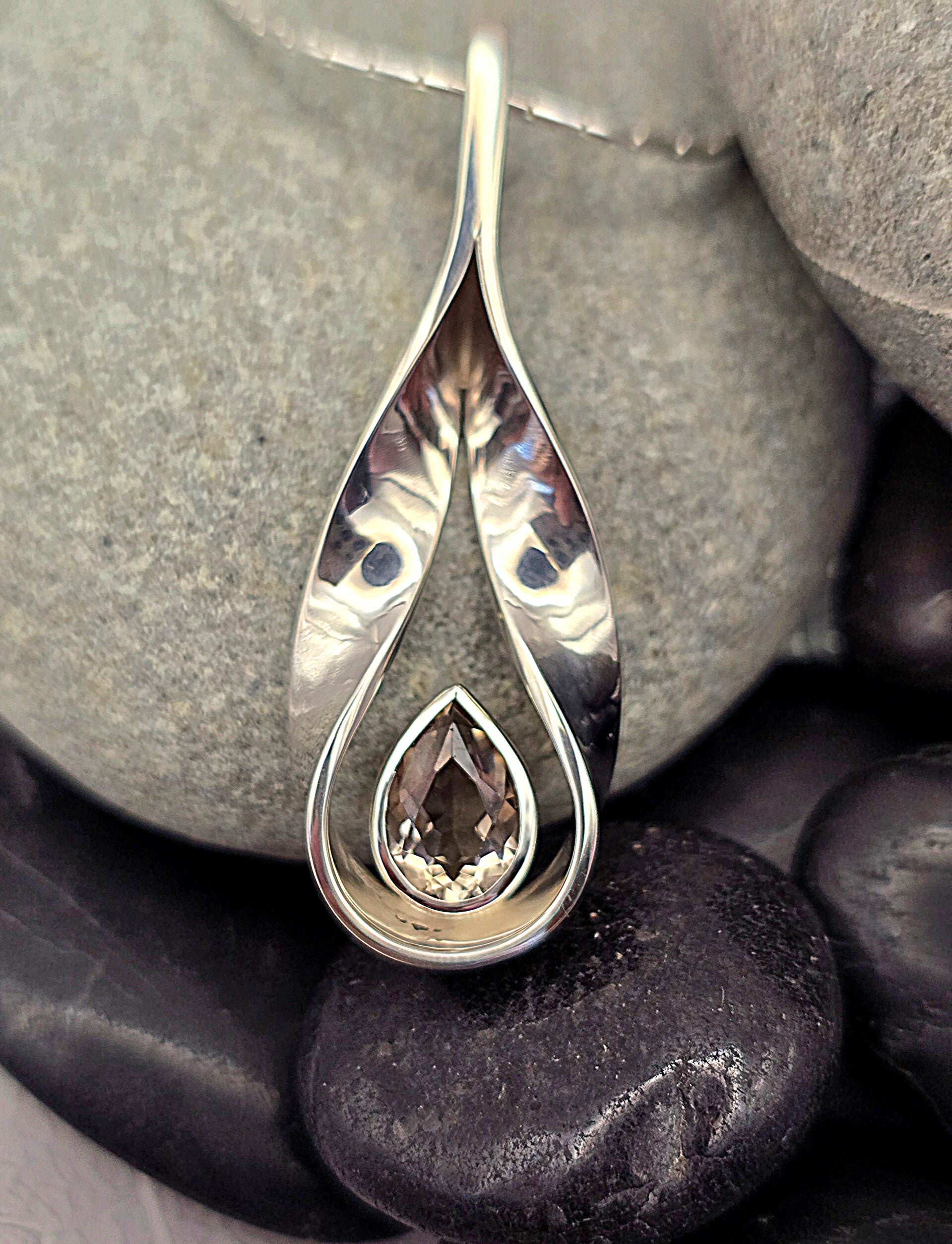 Smokey Quartz Silver Pendant