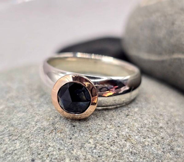 Rose Cut Sapphire Ring