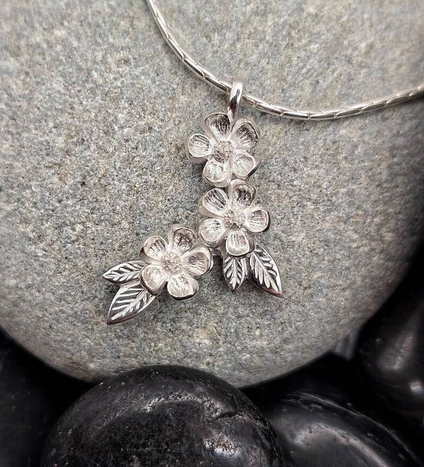Silver Wildflower Pendant
