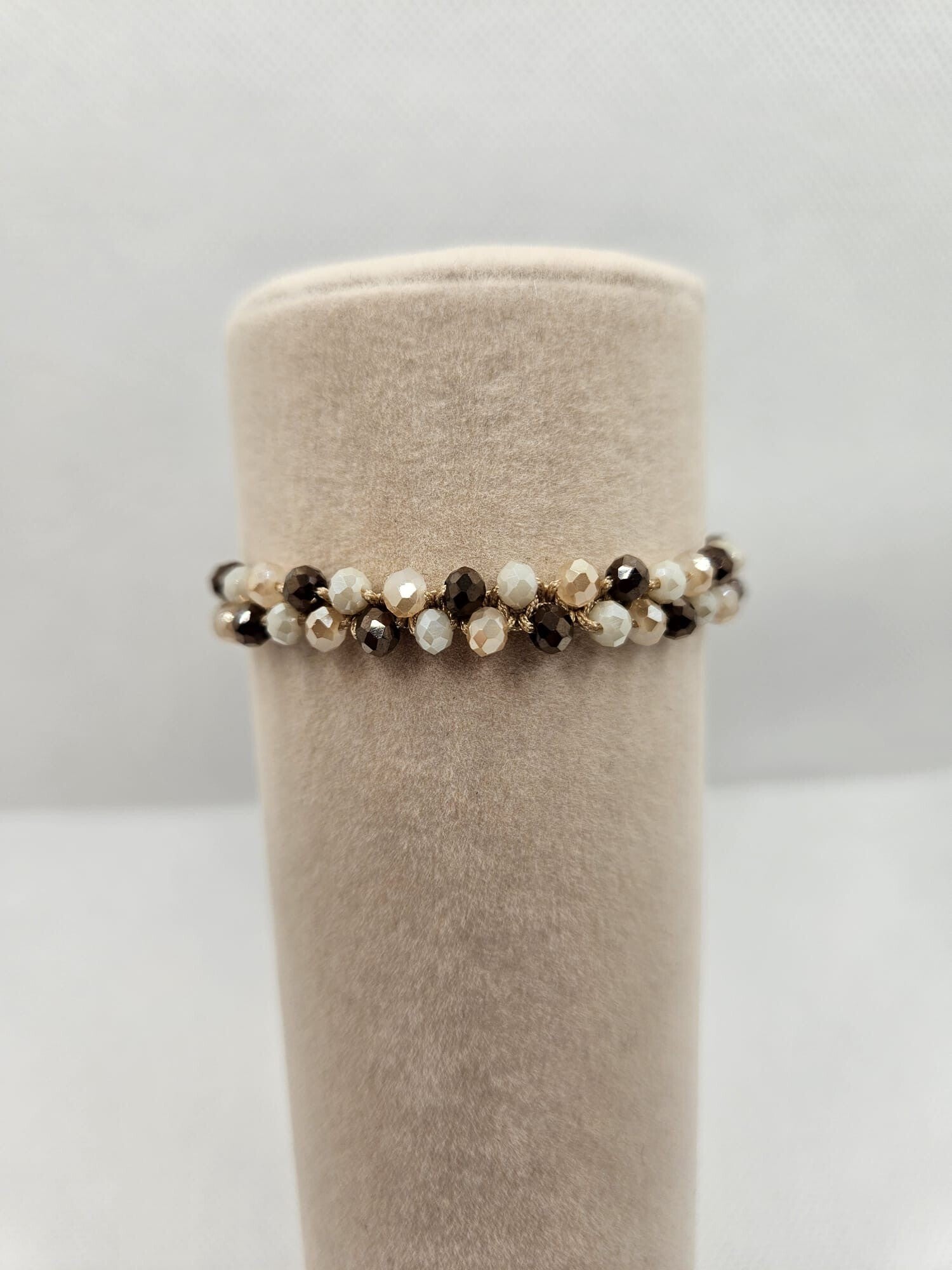 Armband - Facetkralen bruin