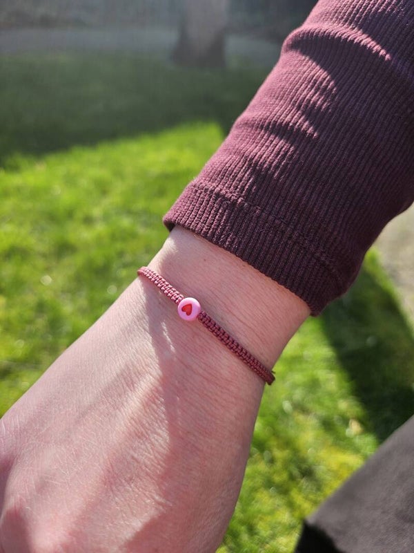Armband - Roze hart
