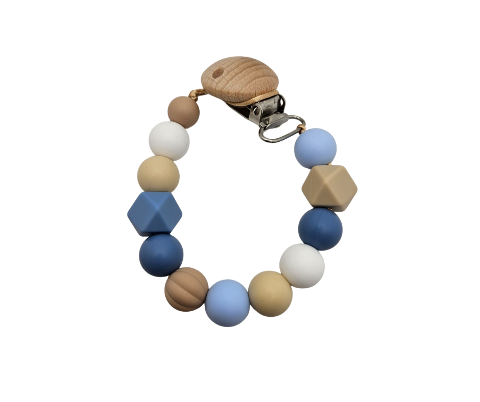 Speenkoord - Blauw/beige/wit