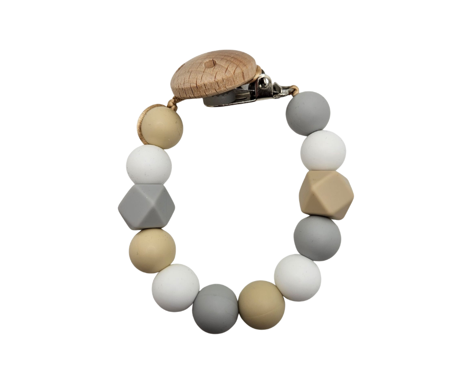 Speenkoord - Beige/grijs/wit