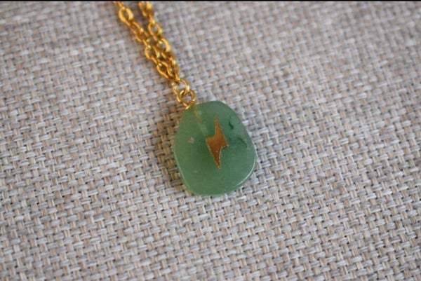 RVS Ketting edelsteen groen
