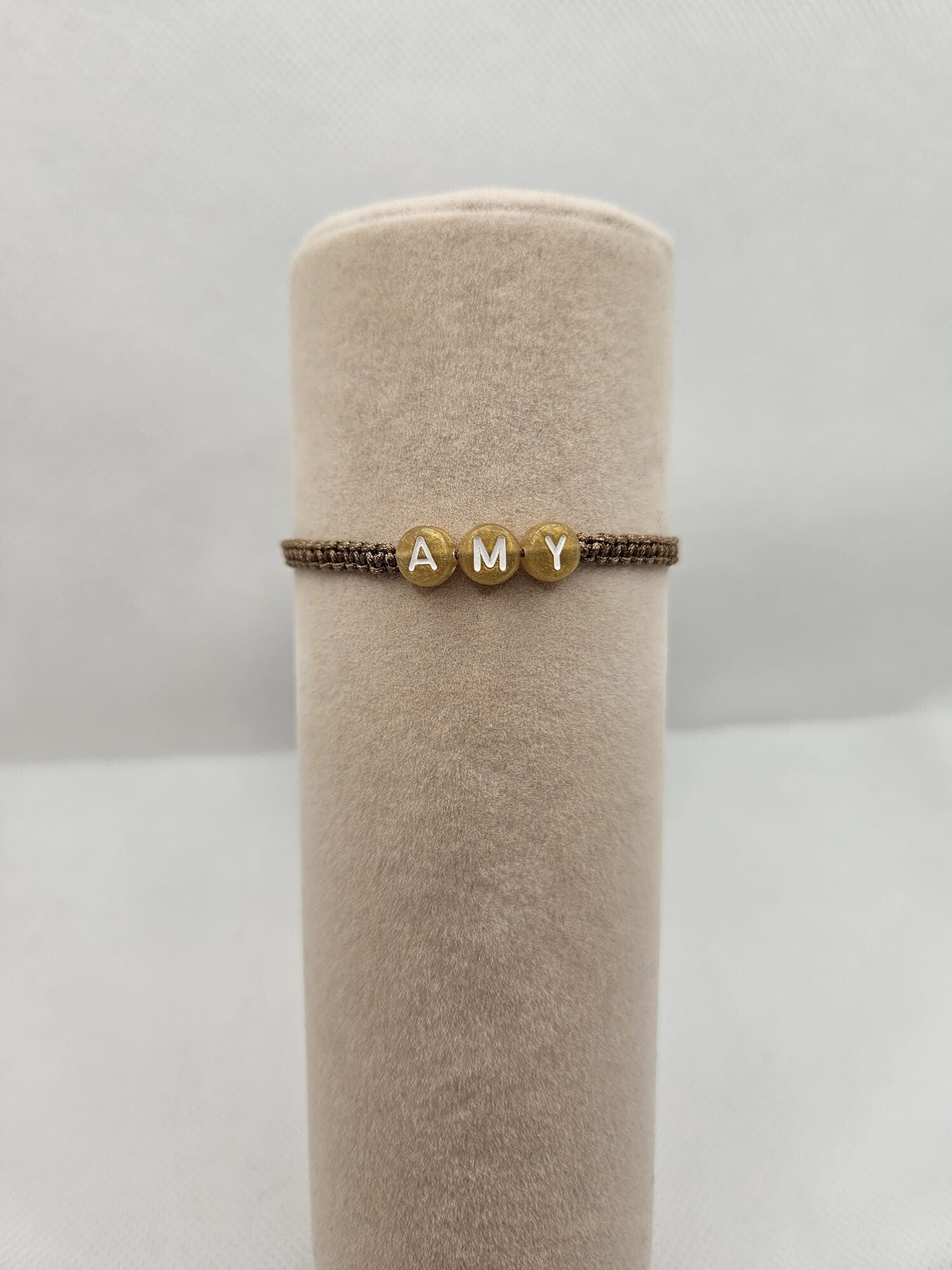 Armband met naam - Bruin
