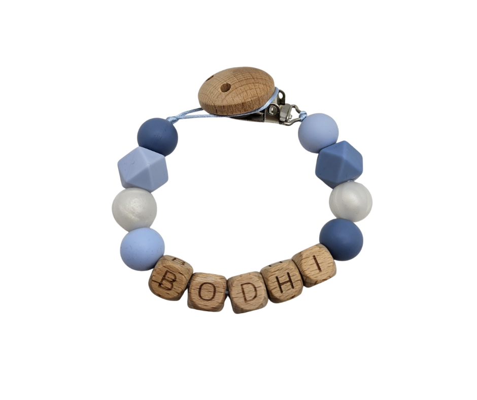 Speenkoord met naam - Blauw