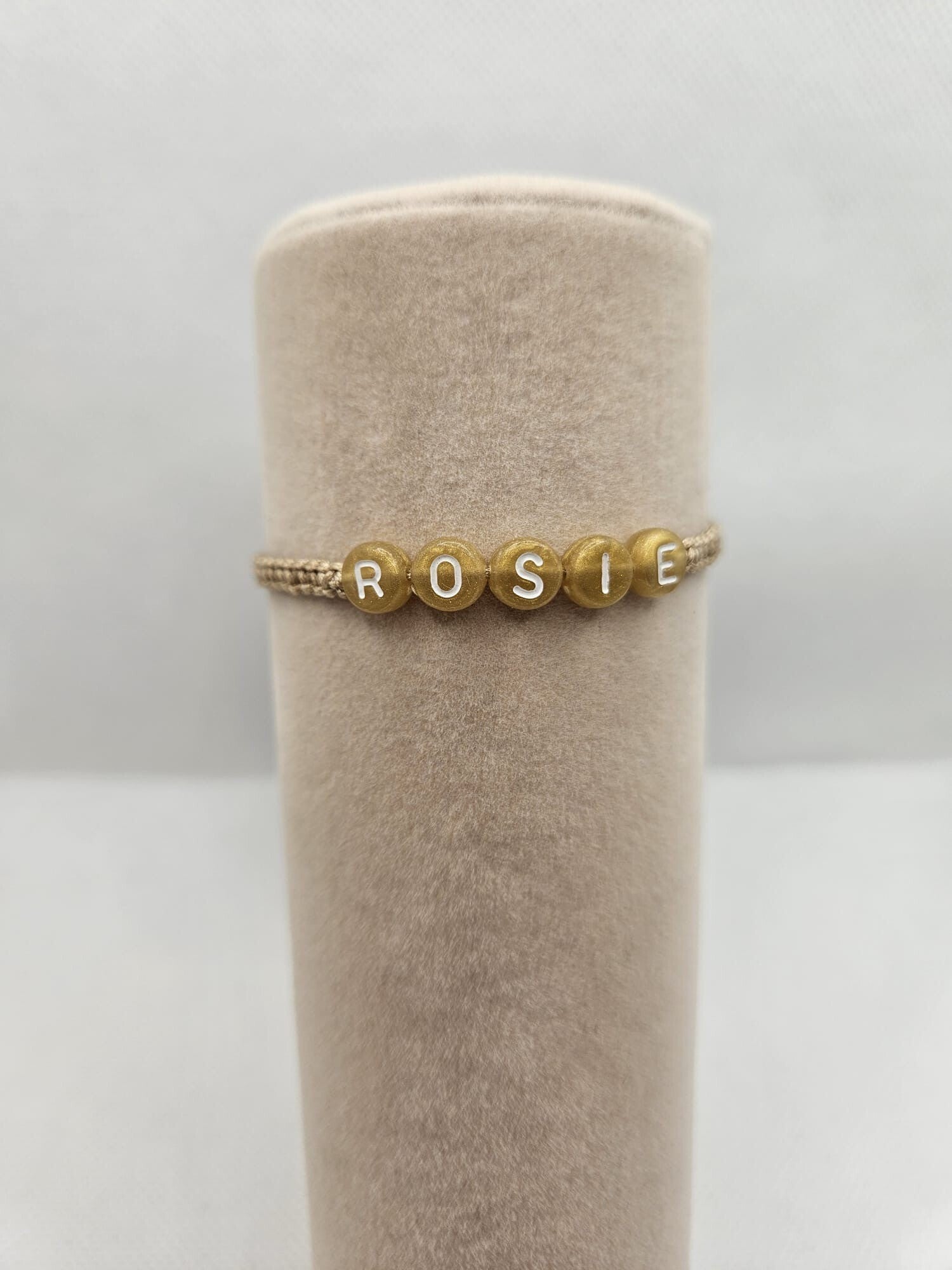 Armband met naam - Beige