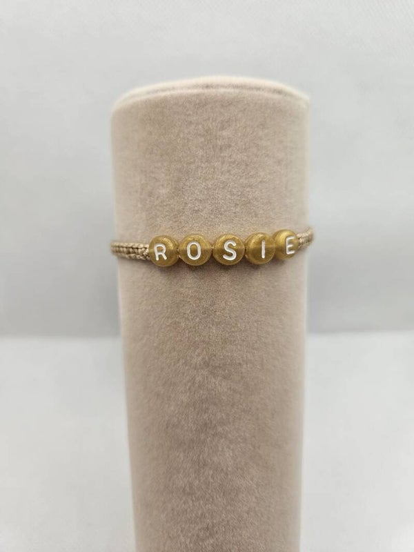 Armband met naam - Beige