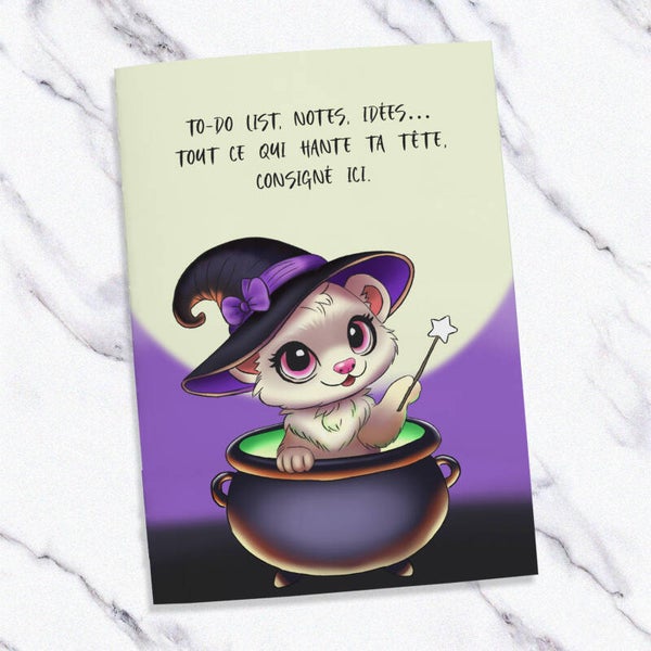 🎃 Carnet de notes spécial Halloween – Rat, Furet & Lapin déguisés