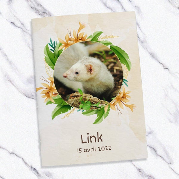 Carnet de santé Jungle pour furet – Suivi santé & souvenirs