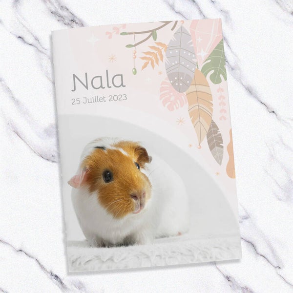 Carnet de santé pour cochon d’Inde – Thème Boho | Esprit libre, design doux & suivi complet